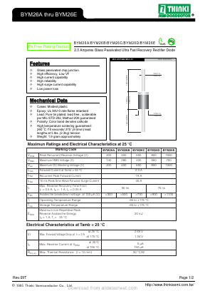 BYM26A Datasheet PDF Thinki Semiconductor Co., Ltd.