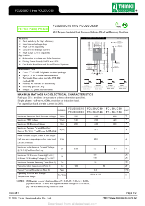 FCU20UC16 Datasheet PDF Thinki Semiconductor Co., Ltd.