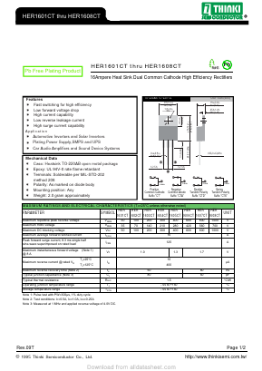 HER1601CTS Datasheet PDF Thinki Semiconductor Co., Ltd.