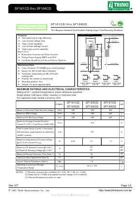 SF168CD Datasheet PDF Thinki Semiconductor Co., Ltd.