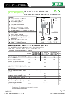 SF1004GA Datasheet PDF Thinki Semiconductor Co., Ltd.
