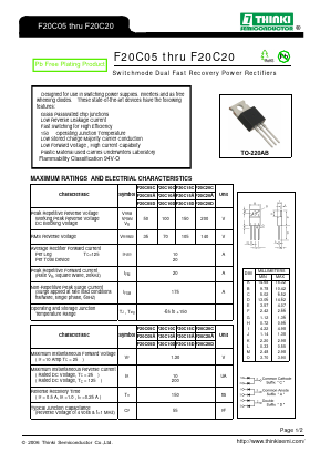 F20C15 Datasheet PDF Thinki Semiconductor Co., Ltd.