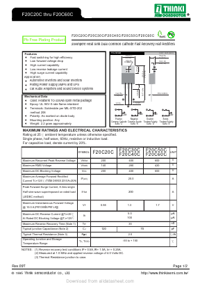 F20C30C Datasheet PDF Thinki Semiconductor Co., Ltd.