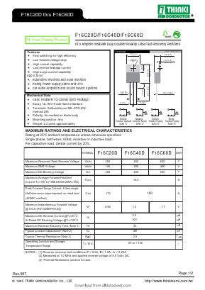 F16C40D Datasheet PDF Thinki Semiconductor Co., Ltd.