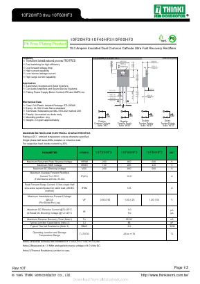 10F40HF3 Datasheet PDF Thinki Semiconductor Co., Ltd.