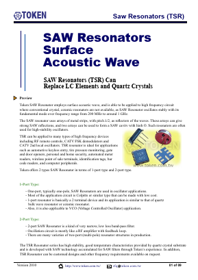 TSR925D00-S4 Datasheet PDF Token Electronics Industry Co., Ltd.