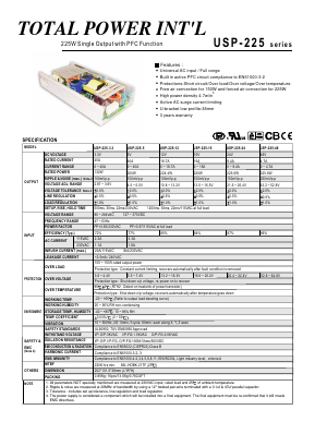 USP-225 Datasheet PDF Total Power International