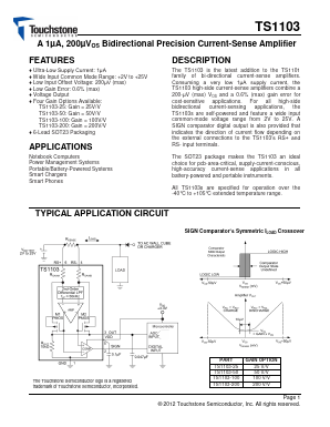 TS1103-25 Datasheet PDF Touchstone Semiconductor Inc