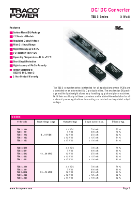 TES3-4812 Datasheet PDF TRACO Electronic AG