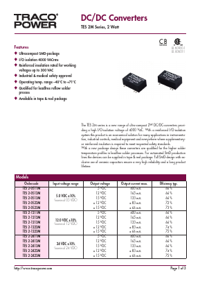TES2M Datasheet PDF TRACO Electronic AG