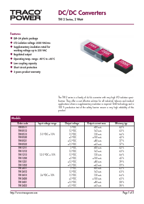 THI0513 Datasheet PDF TRACO Electronic AG