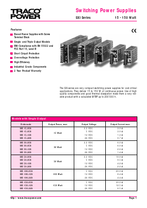 SXI30-03S Datasheet PDF TRACO Electronic AG
