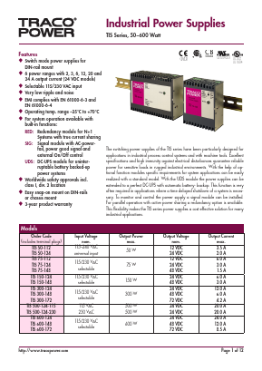 TIS500-124-230 Datasheet PDF TRACO Electronic AG