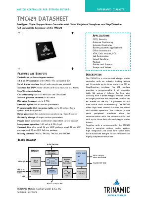 TMC429 Datasheet PDF TRINAMIC Motion Control GmbH 