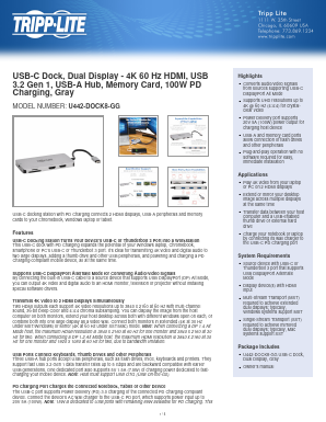 U442-DOCK8-GG Datasheet PDF Tripp Lite. All Rights Reserved