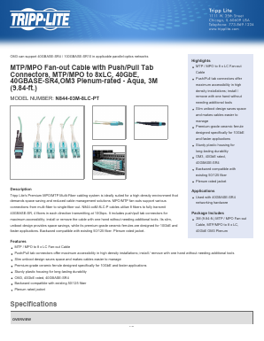 N84403M8LCPT Datasheet PDF Tripp Lite. All Rights Reserved