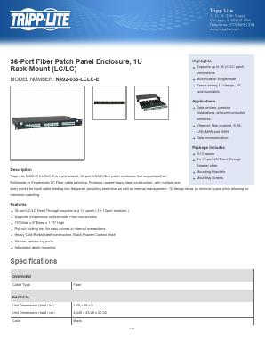N492036LCLCE Datasheet PDF Tripp Lite. All Rights Reserved