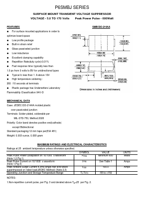 P6SMBJ18 Datasheet PDF Transys Electronics Limited