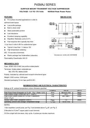 P4SMAJ13 Datasheet PDF Transys Electronics Limited