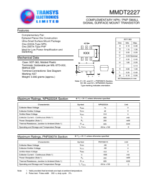 PNP2907A Datasheet PDF Transys Electronics Limited