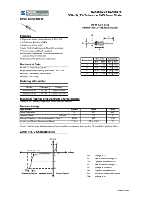 BZX55B2V4 Datasheet PDF TSC Corporation