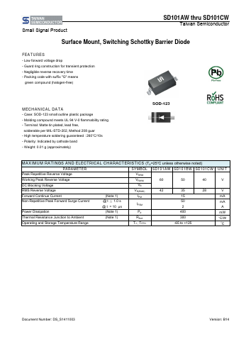 SD101BWRH Datasheet PDF TSC Corporation