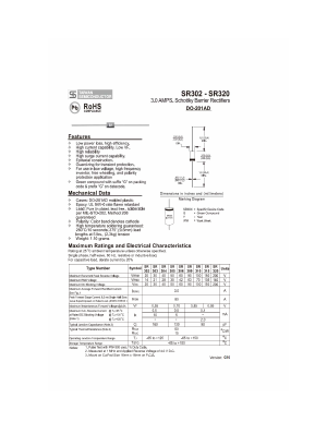 SR302 Datasheet PDF TSC Corporation