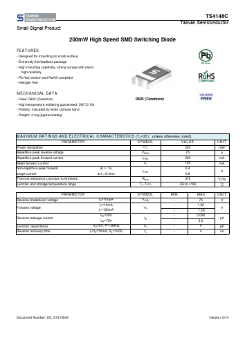 TS4148C-C0RZG Datasheet PDF TSC Corporation
