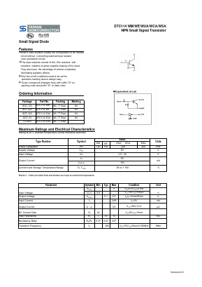 DTC114WM Datasheet PDF TSC Corporation