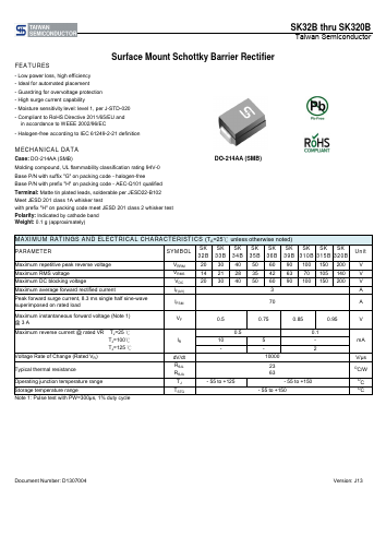 SK320BR5_J13 Datasheet PDF TSC Corporation