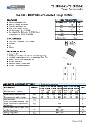 TS10P01G-K Datasheet PDF TSC Corporation