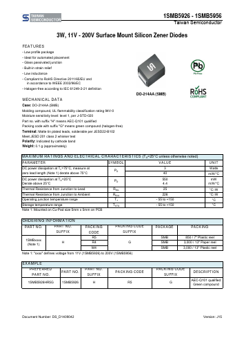 1SMB5952HM4G Datasheet PDF TSC Corporation