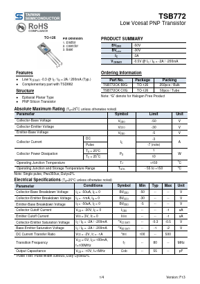 TSB772CKC0G Datasheet PDF TSC Corporation