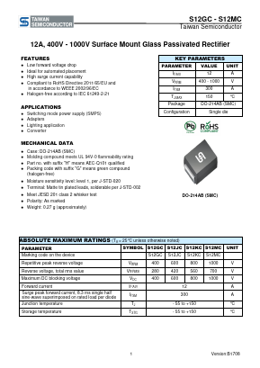 S12KC Datasheet PDF TSC Corporation