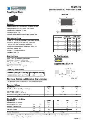 TESDD5V0 Datasheet PDF TSC Corporation