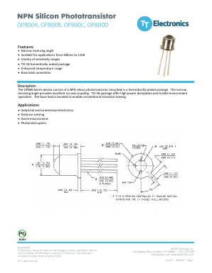 OP800B Datasheet PDF TT Electronics.