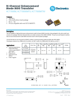 HCT70000MTX Datasheet PDF TT Electronics.