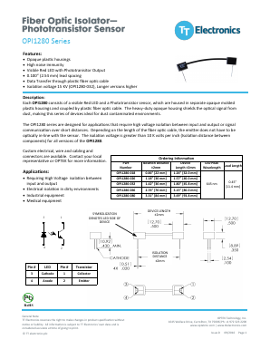 OPI1280-080 Datasheet PDF TT Electronics.