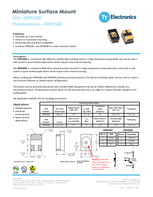 OPR5500 Datasheet PDF TT Electronics.