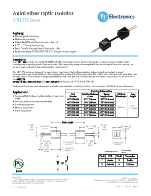 OPI1270-080 Datasheet PDF TT Electronics.