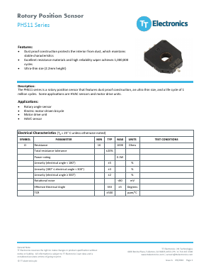 PHS11-1DBR5K300 Datasheet PDF TT Electronics.