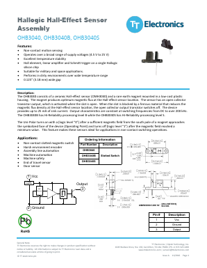 OHB3040B Datasheet PDF TT Electronics.