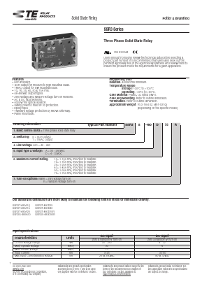 SSR3S-480A75 Datasheet PDF TE Connectivity