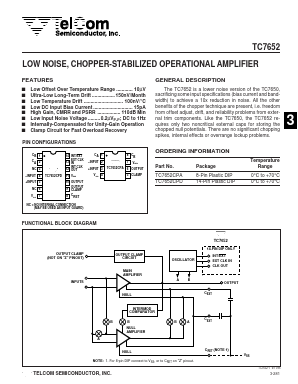 TC7652 Datasheet PDF TelCom Semiconductor Inc => Microchip