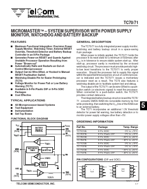 TC71CPA Datasheet PDF TelCom Semiconductor Inc => Microchip