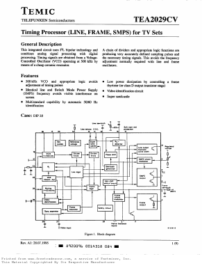 TEA2029CV Datasheet PDF Temic Semiconductors