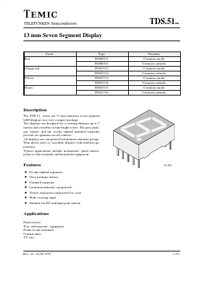 TDSR315 Datasheet PDF Temic Semiconductors