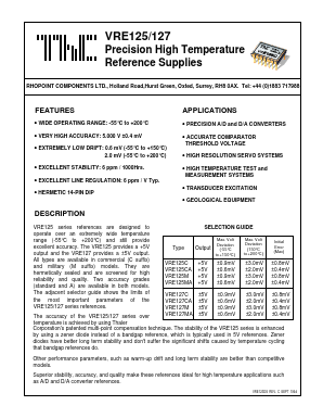 VRE125MA Datasheet PDF Thaler Corporation