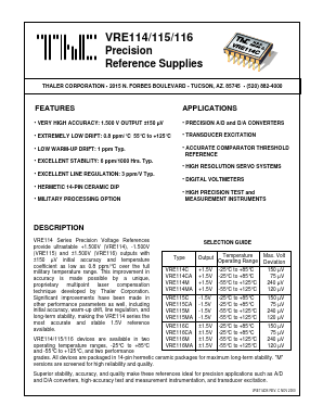 VRE114CA Datasheet PDF Thaler Corporation