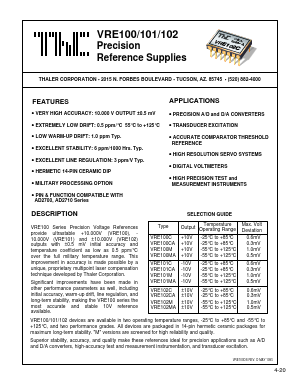 VRE101CA Datasheet PDF Thaler Corporation